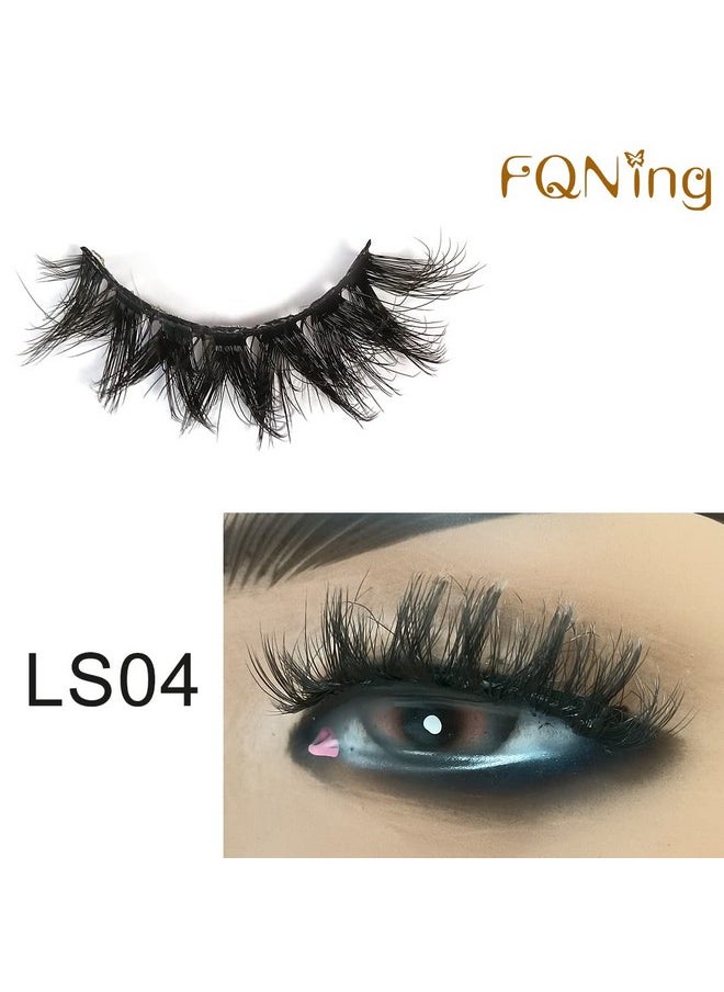 FQNing - False Mink Lashes Curled 6D 15Mm Fake Eye Lashes Wispy Lashes Natural Eyelash Soft Five Pairs (15Mm Ls04) - Image 1