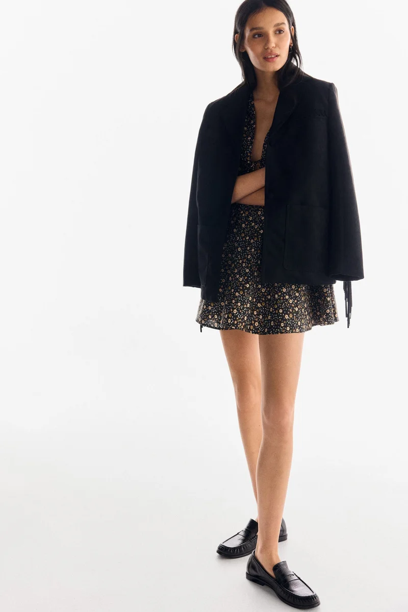 H&M V-neck cotton poplin dress