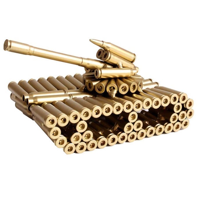 BULLET SHELL CASING SHAPED ARMY TANK METAL SCULPTUREGREAT DECORATIVE ARTWORK MODEL GIFT FOR HOMESTUDY ROOM DECORATIONS GOLD DISC STYLE