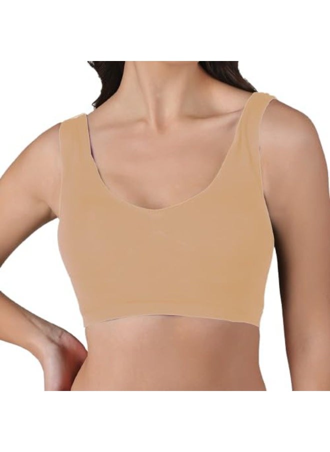 Selina Wear - Tank Bralette Seamless Sports Bra - Chest Wrapped Underwear - Comfortable Bra for Women Seamless Bralettes for Sleeping, Yoga, Workout - Image 1