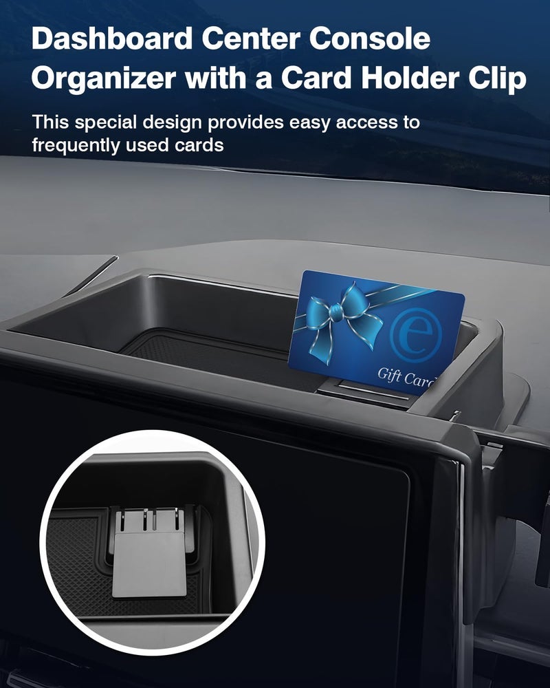 FIILINES Screen Holder with Dashboard Center Console Organizer for Toyota Corolla 2019-2025, Corolla Cross 2022-2025 (Fit 8" Touch Screen) Dash Storage Tray Interior Accessories Black - Image 3