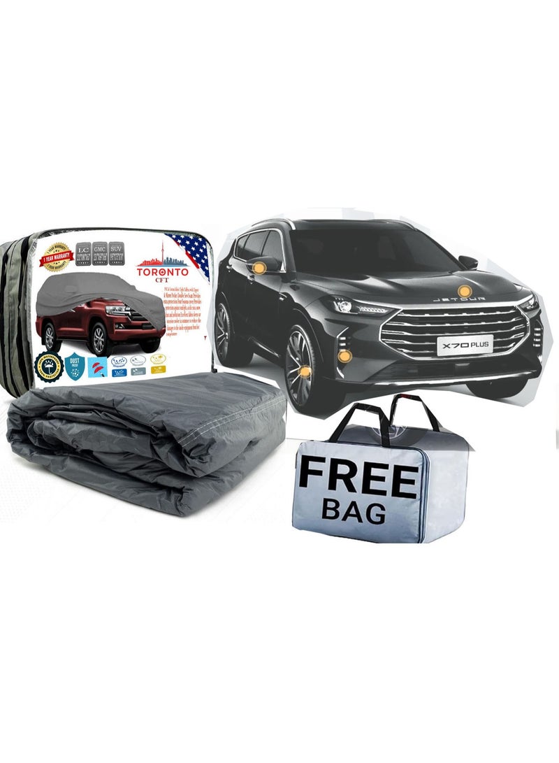 TORONTO Car Body Cover for Jetour X70 Plus All Weather Protection Waterproof UV Resistant Dustproof Windproof for Outdoor and Indoor Use with Mirror Pockets and Storage Bag Custom Fit - Image 1