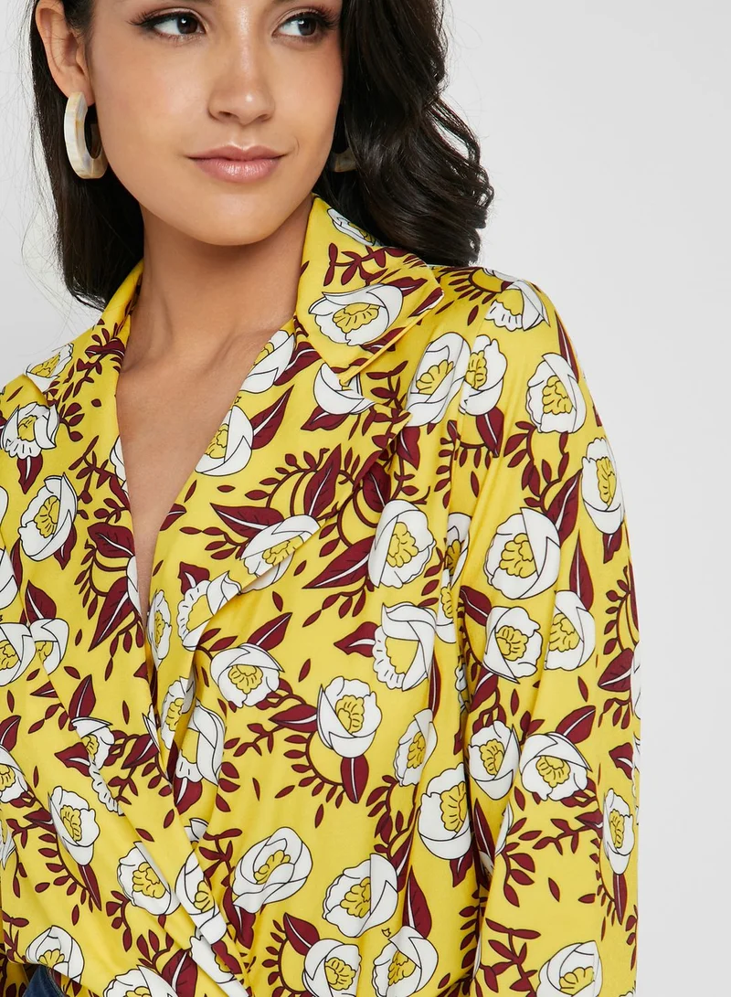 ELLA Floral Print Wrap Front Body