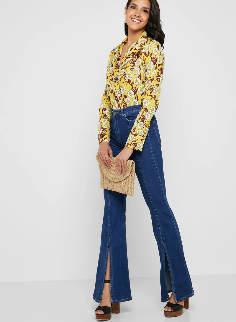 ELLA Floral Print Wrap Front Body