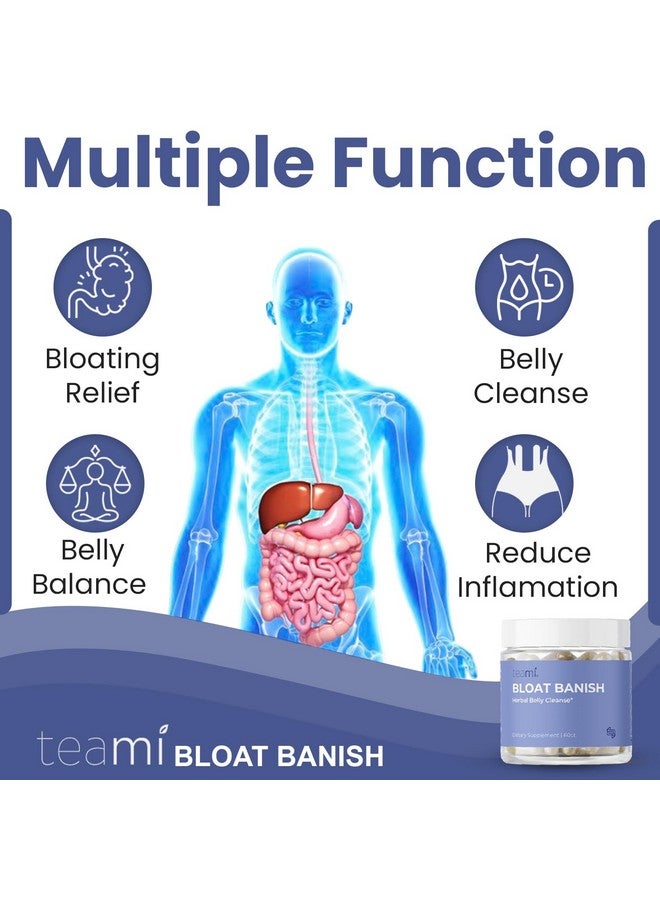 teami Teami Bloat Banish Fast Gas and Bloating Relief for Women - Debloat Pills to Support Digestion, Ensuring Regularity & Constipation Relief - Natural Herbal Belly Cleanse with Digestive Enzymes - Image 4