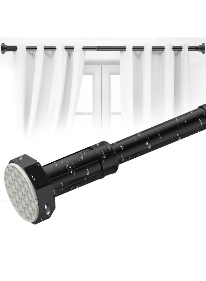 لففا قضيب ستارة الحمام، قضيب دش قابل للتعديل بزنبرك مقاوم للانزلاق من الفولاذ المقاوم للصدأ، قضيب دش قابل للتمديد، سكة تعليق ملابس قابلة للتمديد، مناسبة للحمام، النافذة، الخزانة، فاصل الغرفة، لا تحتاج إلى ثقب - Image 1