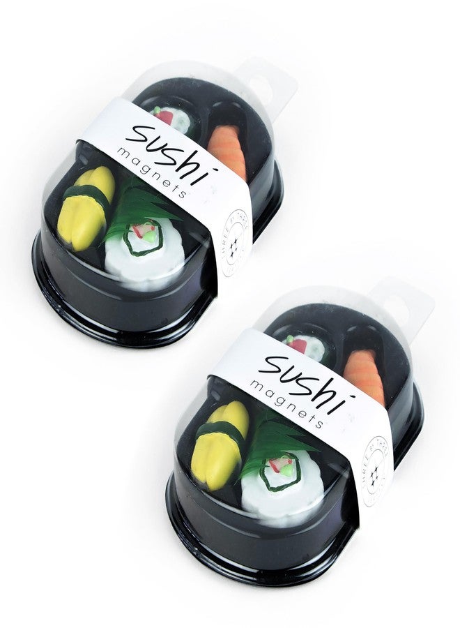Three by Three Seattle Colorful Sushi Magnets | Adorable, Strong, and Perfectly Sized, Backed with Mighties Magnets, Hand-Painted | Two 4-Packs (8 Total) in Iconic Packaging - Image 1