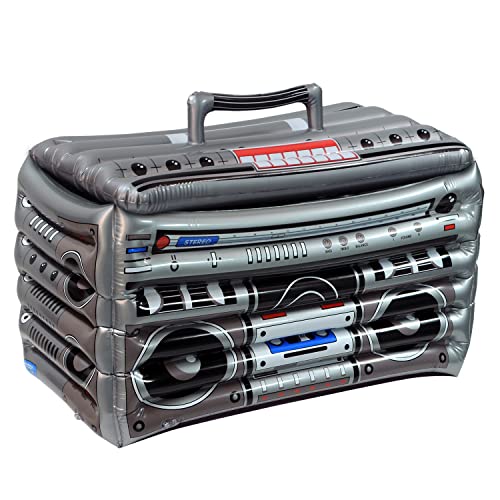 Beistle Inflatable Boom Box Cooler 16 x 24 Holds Approx 48 12 oz Cans 80s Party Decorations Inflatable Cooler for Parties Drink Containers Beverage Cooler Music Themed Decorations - Image 1