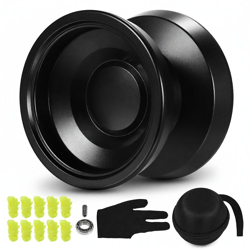 Competitive Yoyo Ball: Black Aluminum Alloy - Stable Balanced High Speed Performance, Fade & Scratch Resistant Anodized Surface, Precision Bearings for Smooth Quiet Spinning for Advanced Players & Com - Image 1