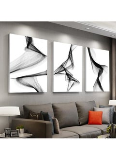 FASHION HOME 3PCS Wall Art Bright Style Minimalist Decor Modern Abstract Canvas Prints Poster Picture Framed Paintings Decorations  - Image 2