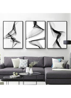 FASHION HOME 3PCS Wall Art Bright Style Minimalist Decor Modern Abstract Canvas Prints Poster Picture Framed Paintings Decorations  - Image 3