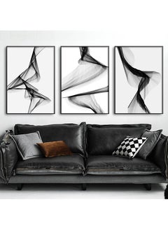 FASHION HOME 3PCS Wall Art Bright Style Minimalist Decor Modern Abstract Canvas Prints Poster Picture Framed Paintings Decorations  - Image 4