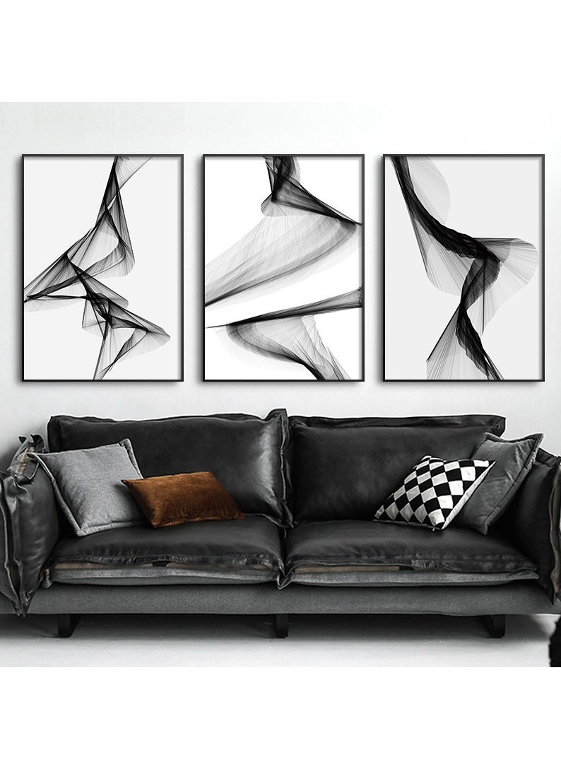 FASHION HOME 3PCS Wall Art Bright Style Minimalist Decor Modern Abstract Canvas Prints Poster Picture Framed Paintings Decorations  - Image 4