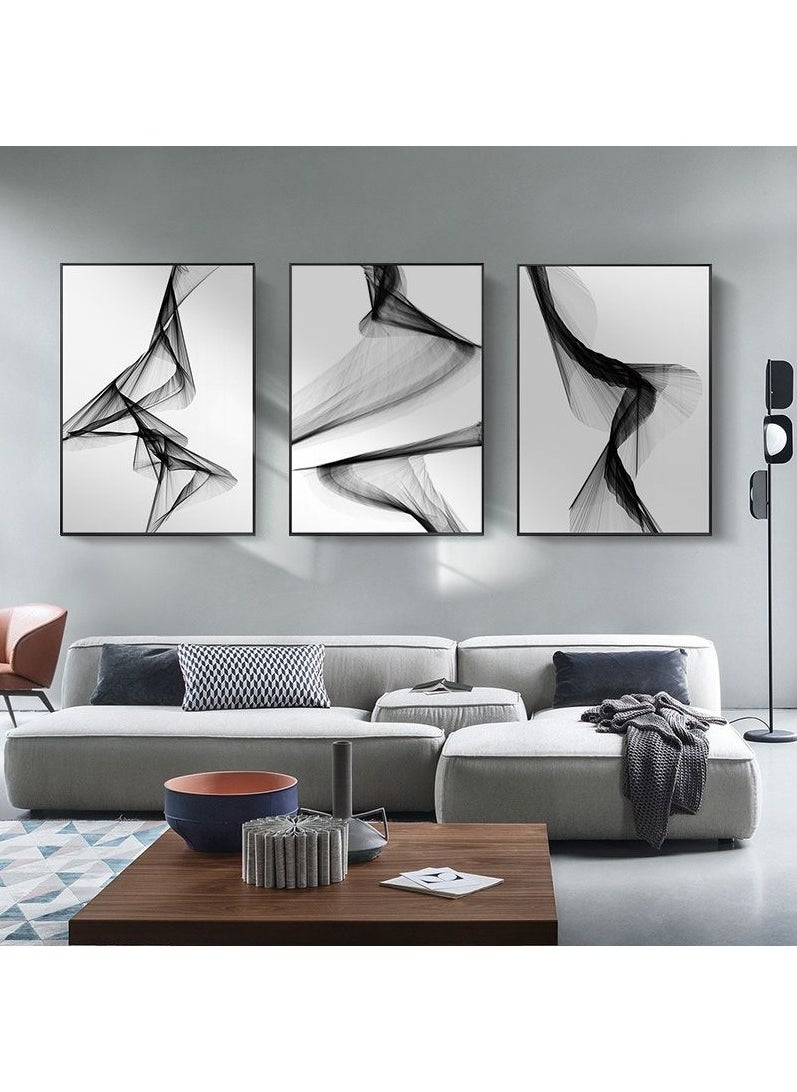 FASHION HOME 3PCS Wall Art Bright Style Minimalist Decor Modern Abstract Canvas Prints Poster Picture Framed Paintings Decorations  - Image 5