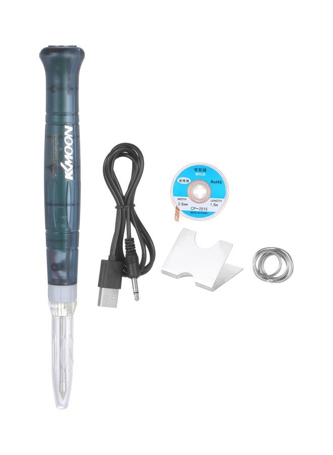 Mini Portable Soldering Iron With Accessories Dark Green/Silver 23cm  - Image 2