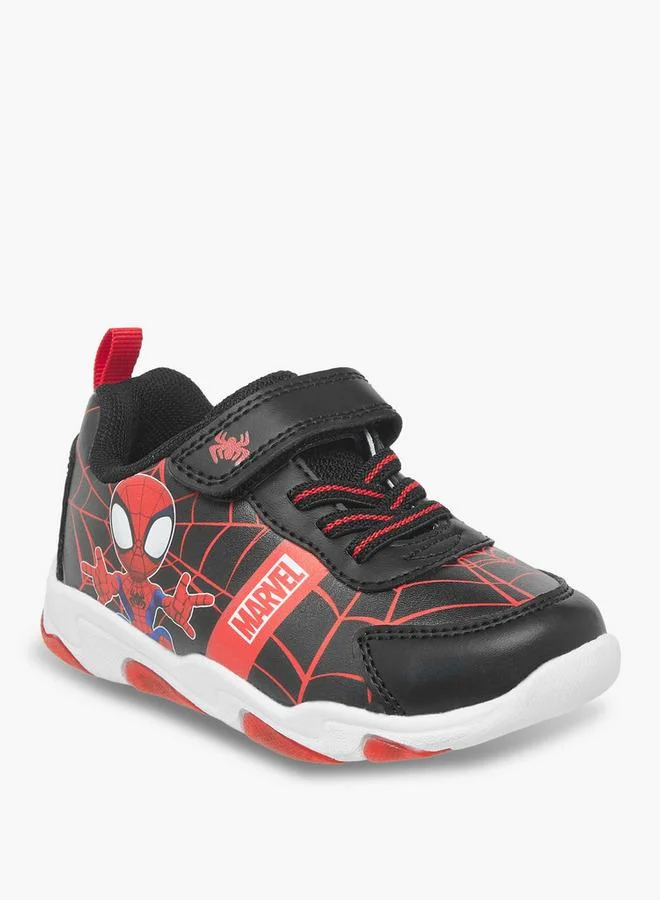 مارفل Boys Spider-Man Print Hook & Loop Sneakers