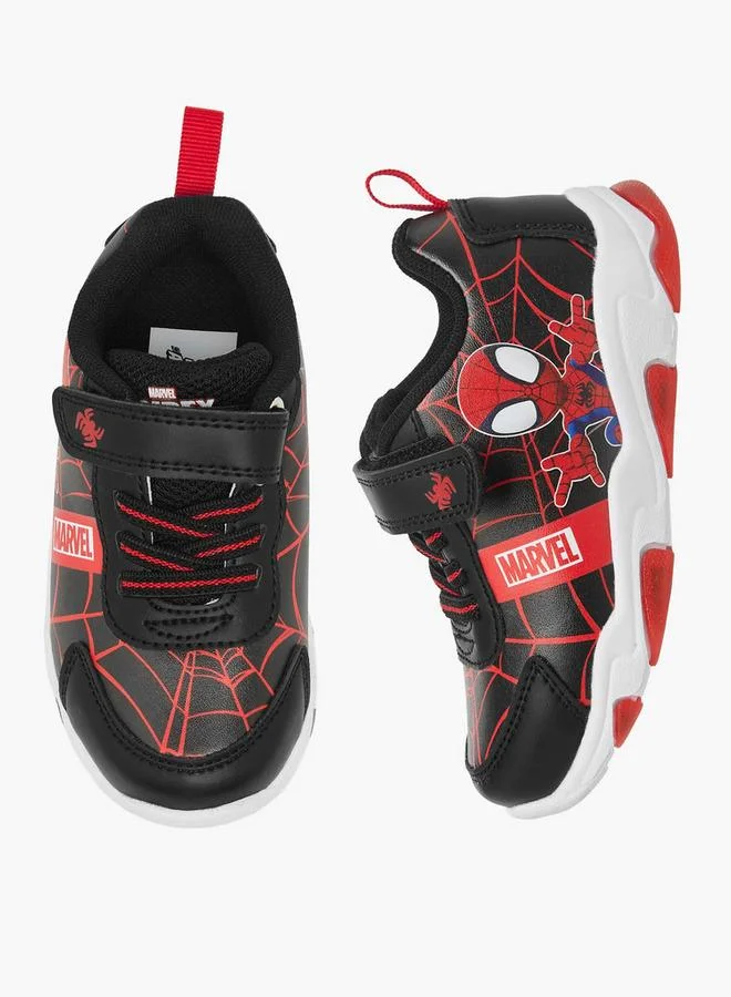 مارفل Boys Spider-Man Print Hook & Loop Sneakers