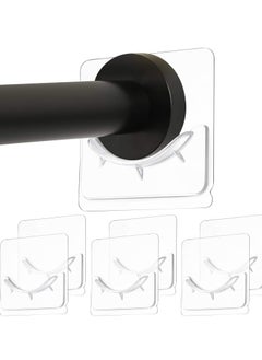 Oasisgalore 6 Piece Adhesive Shower Curtain Rod Holder Wall Mounted Retainer Shower Rods Holder  - Image 1