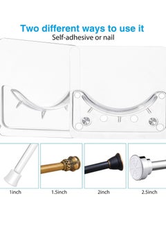 Oasisgalore 6 Piece Adhesive Shower Curtain Rod Holder Wall Mounted Retainer Shower Rods Holder  - Image 5