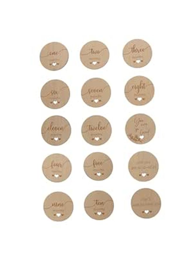 Wooden Baby Milestone Cards For Newborn First Year Monthly Photo Props Memory Album - Image 1