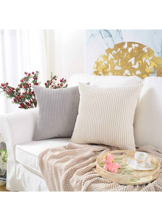 Pack of 2,Throw Pillow Cover,Corduroy Soft Decorative Square Throw Pillow Cover Cushion Covers Pillowcase, Home Decor Decorations for Sofa Couch Bed Chair 16x16 Inch/40x40 cm - Image 3