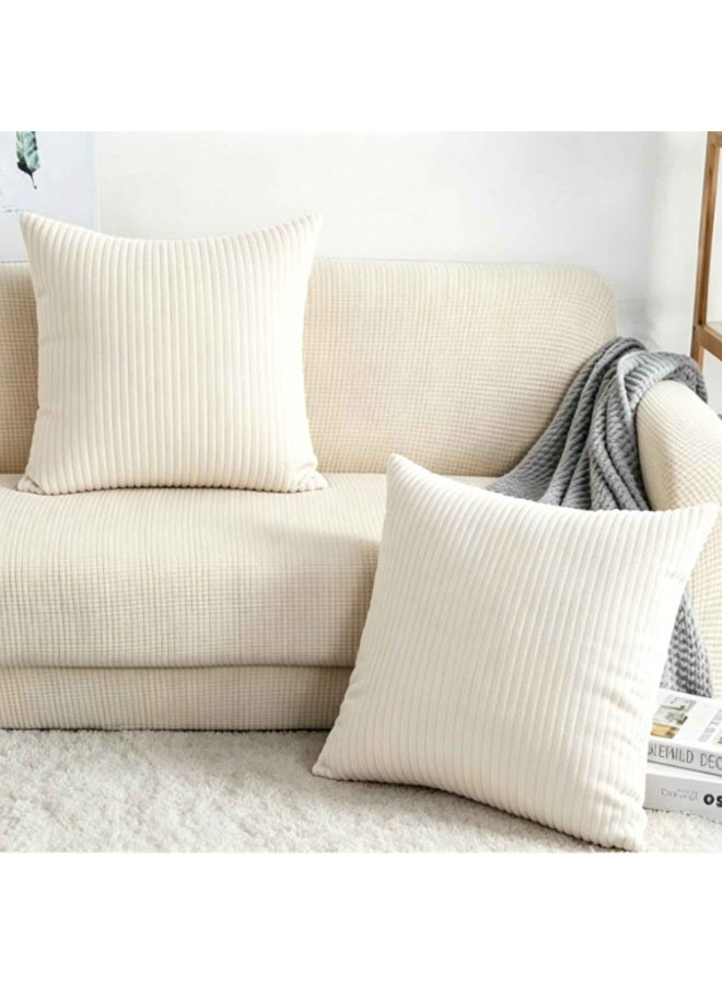 Pack of 2,Throw Pillow Cover,Corduroy Soft Decorative Square Throw Pillow Cover Cushion Covers Pillowcase, Home Decor Decorations for Sofa Couch Bed Chair 16x16 Inch/40x40 cm - Image 2