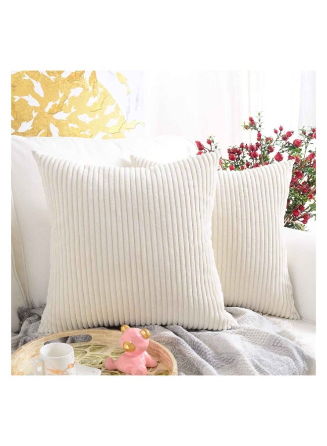 Pack of 2,Throw Pillow Cover,Corduroy Soft Decorative Square Throw Pillow Cover Cushion Covers Pillowcase, Home Decor Decorations for Sofa Couch Bed Chair 16x16 Inch/40x40 cm - Image 1