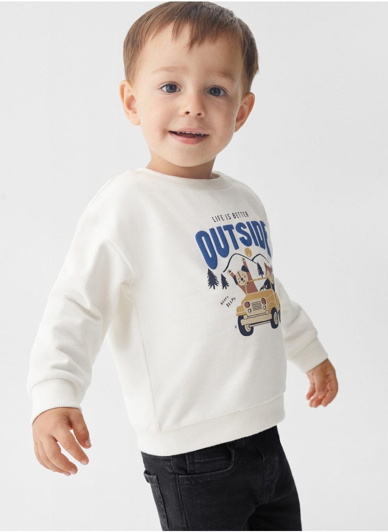 MANGO - Kids Graphic Print Sweatshirt - Image 1