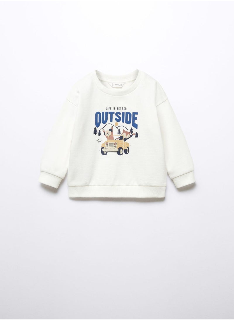 MANGO - Kids Graphic Print Sweatshirt - Image 1