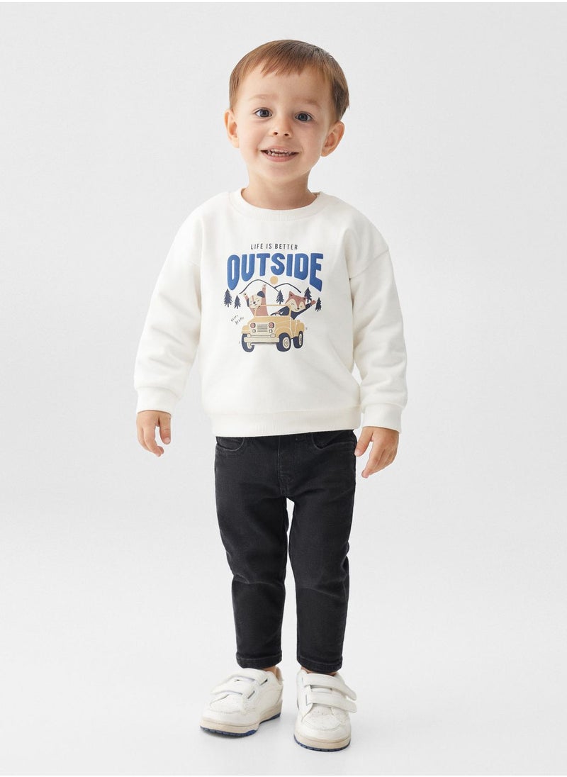 MANGO - Kids Graphic Print Sweatshirt - Image 1