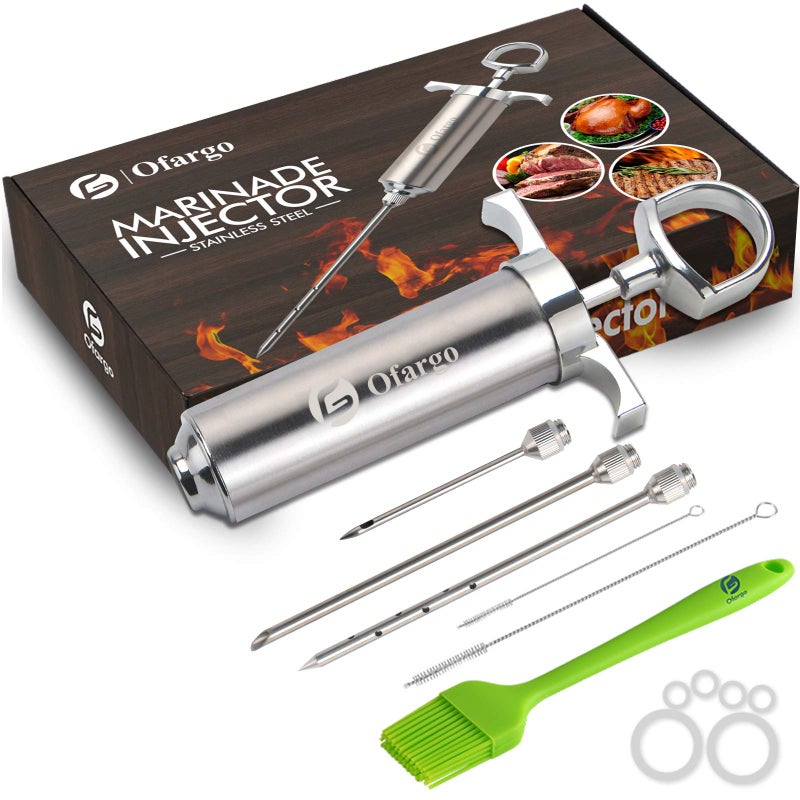 Ofargo Meat Injector, Meat Injectors for Smoking with 3 Marinade Food Injector Syringe Needles, Injector Marinades for Meats, Turkey, Brisket; 2-oz Capacity - Image 1