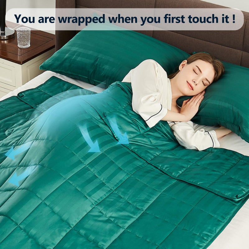anfie Weighted Blanket Queen/King Size (80"x87" 20lbs),Ultra Soft and Cozy Cooling Weighted Blanket for Adult,Heavy Blanket with Machine Washable Soft Blanket, Green - Image 4