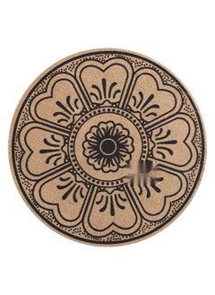Round Jute Edge-cut PL178 Black-M05 38CM