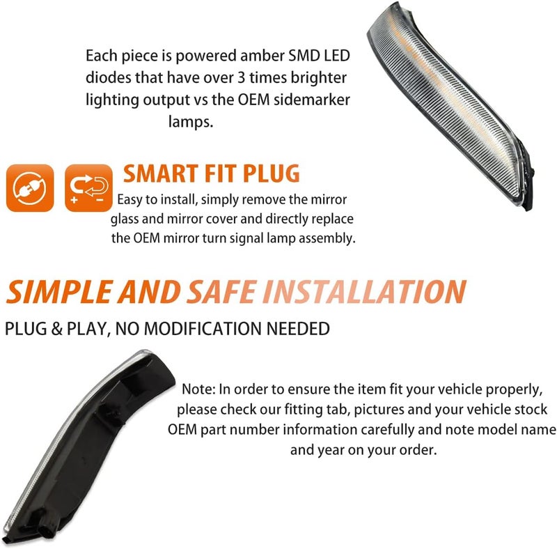 ADIIL 2PCS LED Dynamic Sequential Signal Side Mirror Lights for Honda Accord & Acura RL - Image 4