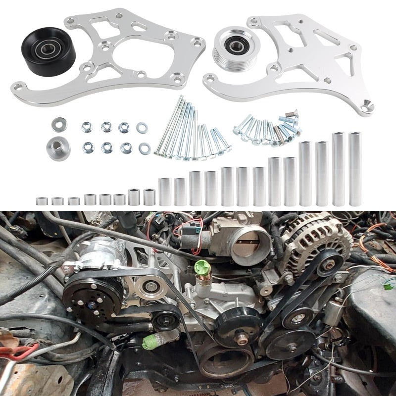 VVORHSBELL LS Air Conditioner Compressor Bracket KitCompatible with Sanden 508L SX Camaro LS1 LS Engine LM7 LR4 LQ4 L59 LQ9 LM4 L33 L92 L76 LY2 LY5 LY6 LC9 LH8 LMG L98 L99 L96 LC8
