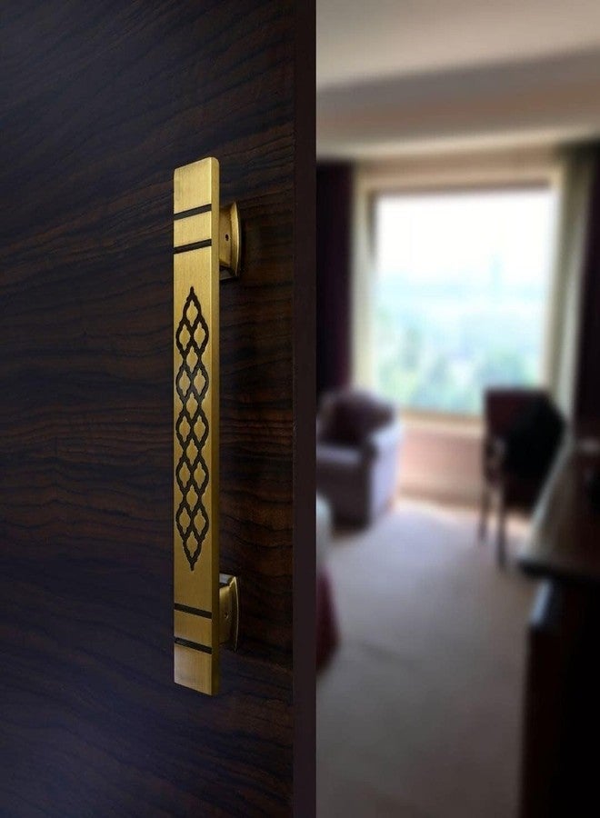 INDEED Main Door Handle Brass Antique Finish | Home Decor | Door Decor | |Brass Door Handle | Brass Door Knocker Design 14 (Size - 12 inch) (Made in India) - Image 1