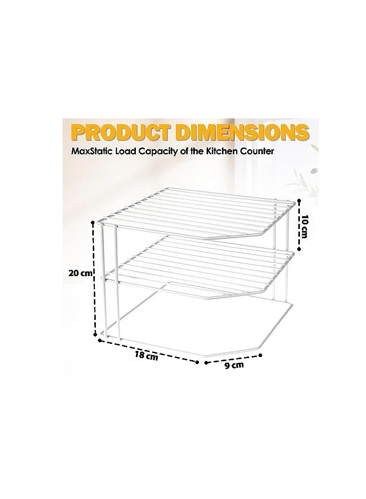 Raxoom 3-Tier Kitchen Organizers And Storage Shelf | Kitchen Cabinet Organizer | Kitchen Organizer Shelf | Corner Shelf | Kitchen Countertop Organizer  Plates Dishes Organizer  Home Storage - Image 2