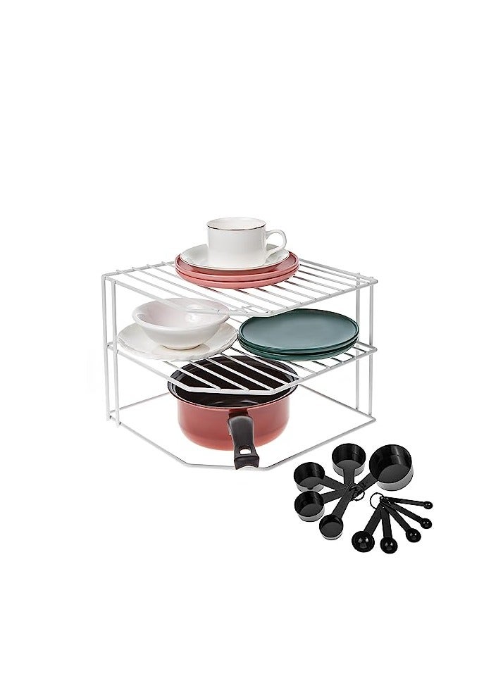 Raxoom 3-Tier Kitchen Organizers And Storage Shelf | Kitchen Cabinet Organizer | Kitchen Organizer Shelf | Corner Shelf | Kitchen Countertop Organizer  Plates Dishes Organizer  Home Storage - Image 5