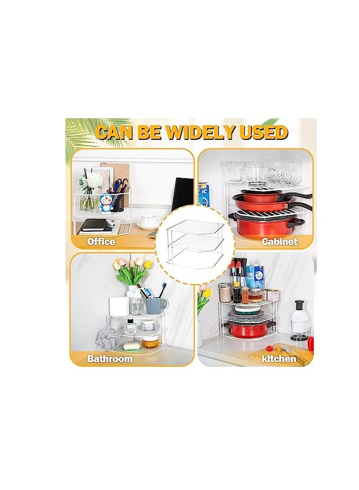 Raxoom 3-Tier Kitchen Organizers And Storage Shelf | Kitchen Cabinet Organizer | Kitchen Organizer Shelf | Corner Shelf | Kitchen Countertop Organizer  Plates Dishes Organizer  Home Storage - Image 4