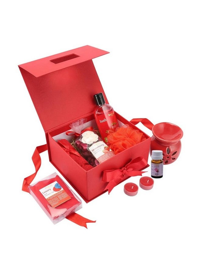 BodyHerbals Strawberry Bath And Body Care Gift Set For Women And Men| Luxury Skin Care Kit With Spa Accessories | Gift Box Hamper For Couple| 8 Pcs| Luxury Gift For Birthdays, Anniversaries, Christmas And Special Celebrations| 100 % Vegan - Image 1