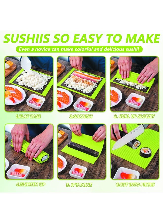 Premium Silicone Sushi Rolling Mat Kit, Non‑Slip Sushi Maker for Home Kitchen - Image 4