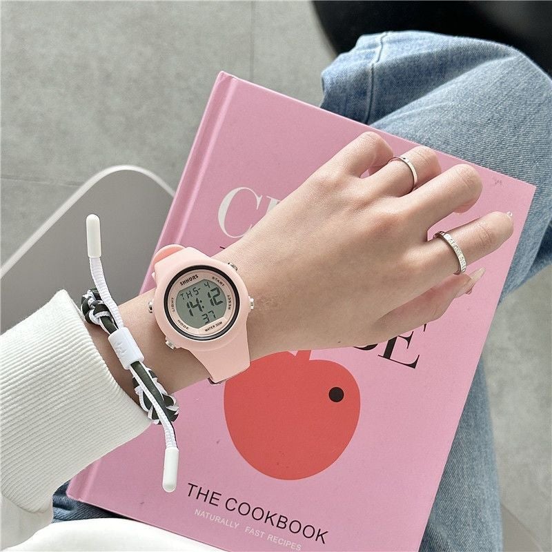 Ing Style High-Looking Student Party Recommend Watch Female Junior High School Students Summer Simple Luminous Small Electronic Watch - Image 1