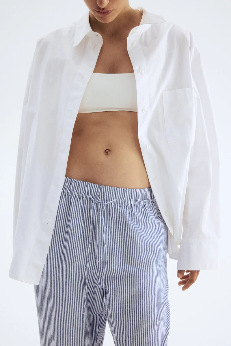 H&M Linen-blend drawstring trousers