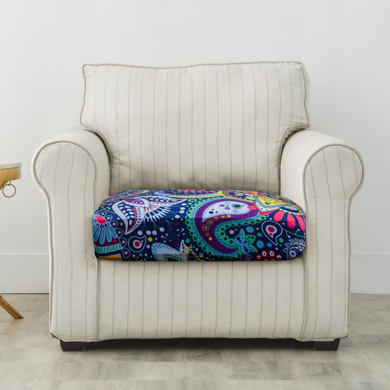 FORCHEER Printed Couch Cushion Covers Sofa Cushion Covers 26x26 Stretch Non-Slip Seat Slipcovers for Couch Sofa Seat Washable Removable(1PC,Style 1) - Image 2