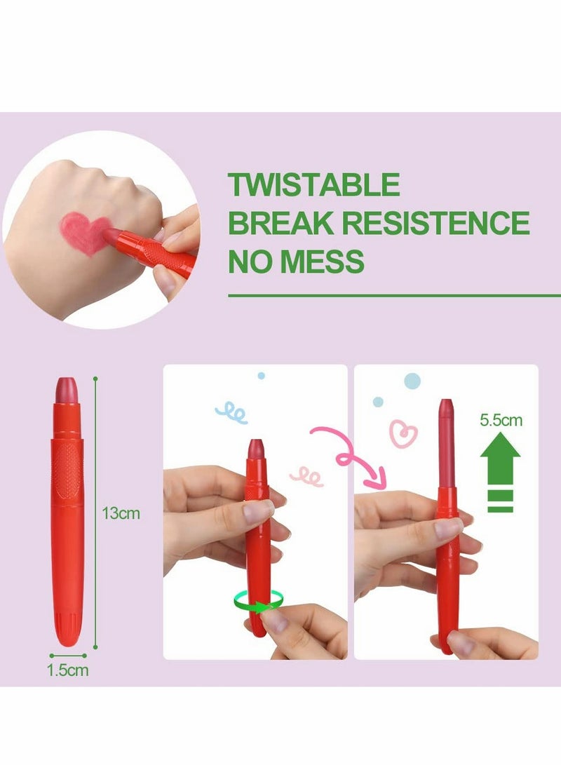 12 Colors Body Crayons Kit for Kids - Non-Toxic Face Paint Set for Carnival, Easter, World Cup Party - Image 3