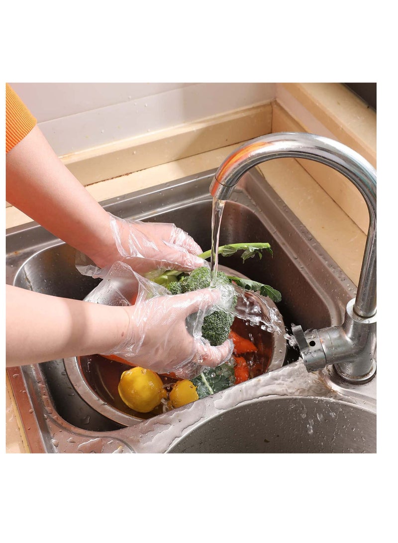 Plastic Disposable Transparent Gloves, Transparent, for Food Service, Cleaning, Handling, Shared Spaces, Hair Coloring, Dishwashing Protection, One Size Fits Most (500 PCS) - Image 1