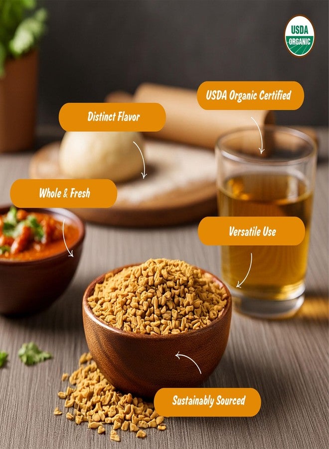 Spice Profile USDA Organic Fenugreek Seeds, Lab Tested for Heavy Metals, Resealable 4oz Pouch, Methi, Semillas de Fenogreco - Image 2