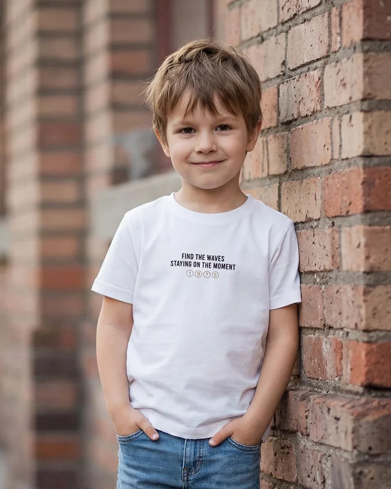 REDTAG Boys White Loose Fit Front & Back Embroidery T-Shirt