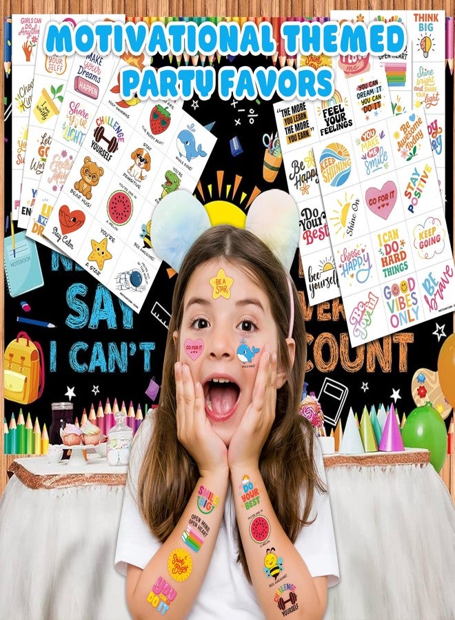 91TATTOOS 96 PCS Motivational Pre-Cut Temporary Tattoos for Kids | - Image 2