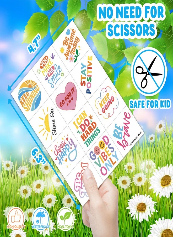 91TATTOOS 96 PCS Motivational Pre-Cut Temporary Tattoos for Kids | - Image 4